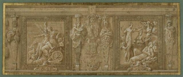 Scènes de l'histoire de Proserpine et termes de Priape,Cérès,Cybèle, Bacchus