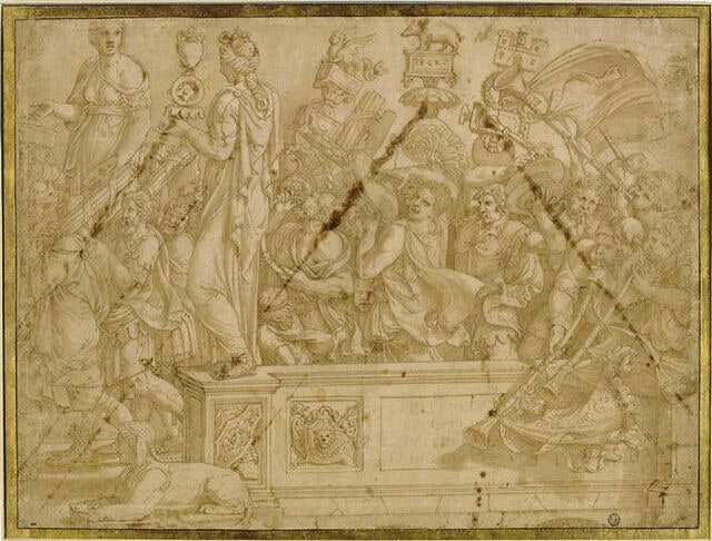 Triomphe de Scipion : licteurs et musiciens