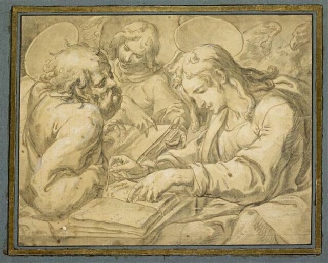 Saint Jean écrivant et saint Matthieu lisant