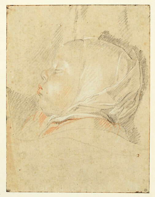 Tête d'enfant endormi