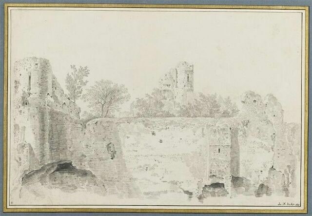 Vue d'un château fort en ruines