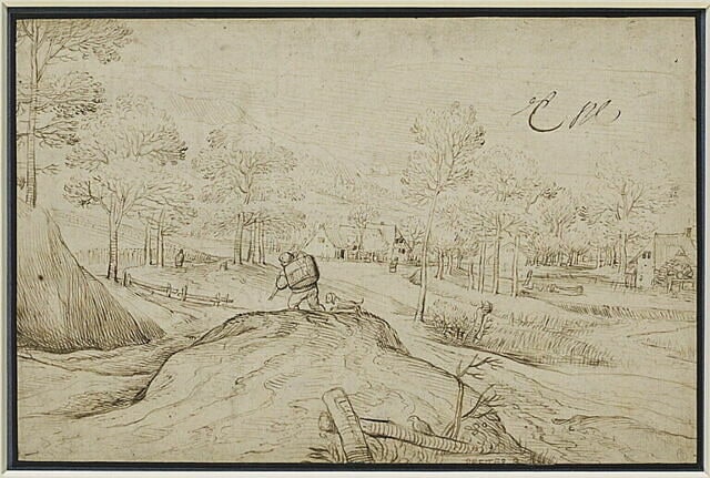 Vallon avec quelques maisons et un moulin à eau