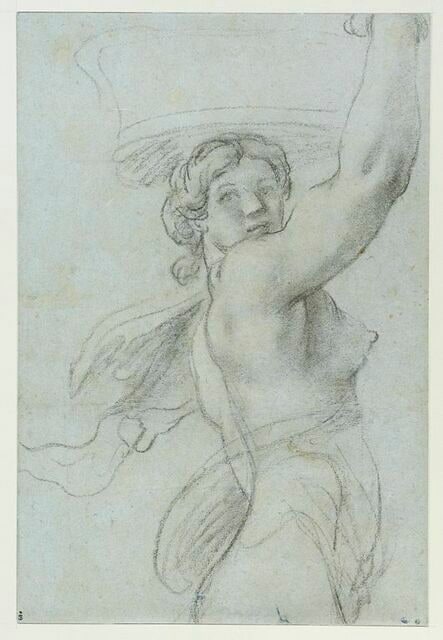 Femme portant une corbeille sur la tête