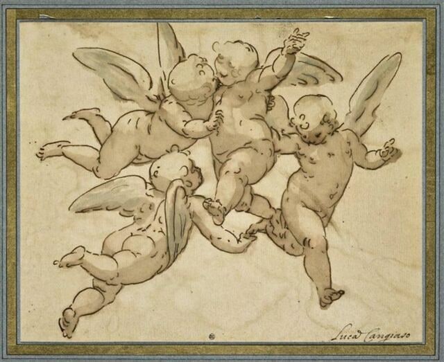 Quatre angelots volant