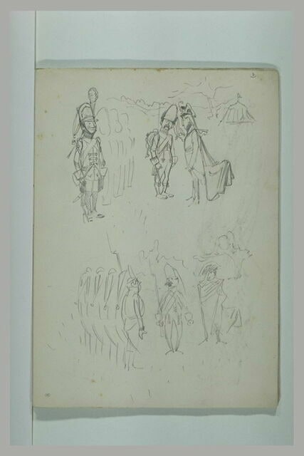 Croquis caricaturaux de militaires