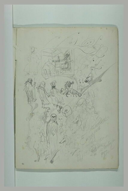 Croquis humoristiques de militaires et de la Mort
