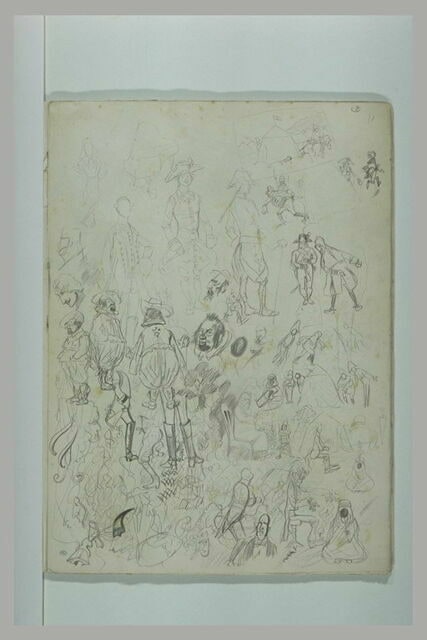 Croquis humoristiques de militaires et divers personnages