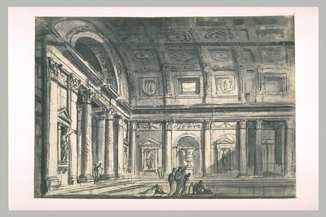 Caprice architectural inspiré de termes antiques