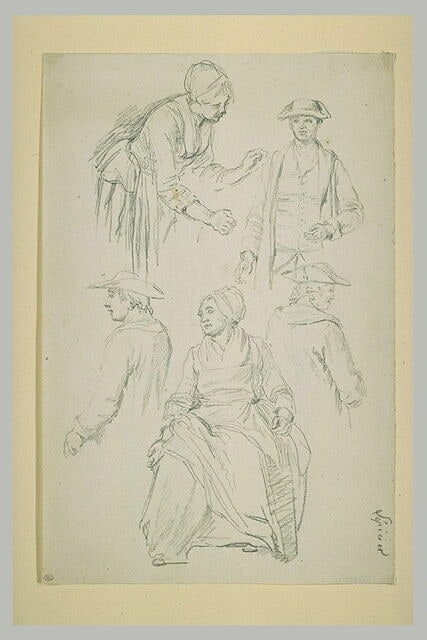 Etudes de femmes et d'hommes, dans diverses positions