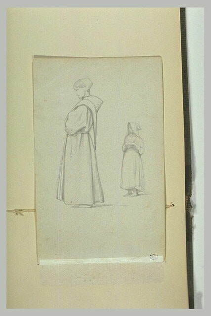 Deux études d'un moine et d'une religieuse, pieds nus