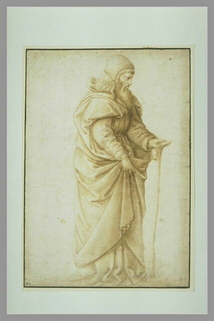 Saint Antoine avec un bâton dans la main