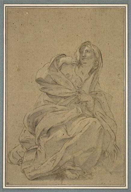 Une femme assise, drapée