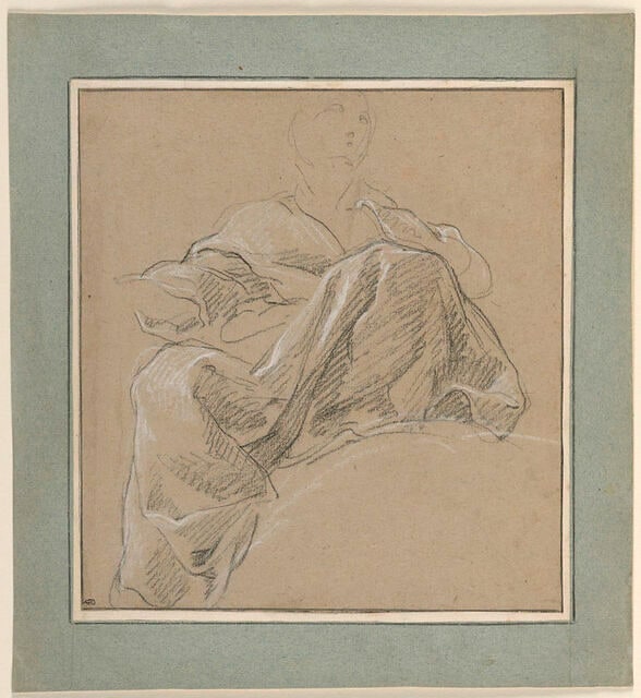 Etude de draperie pour une figure assise