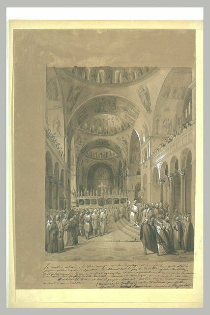 Episode des croisades dans l'église saint Marc à Venise