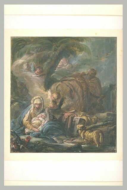 Repos de la sainte Famille pendant la fuite en Egypte