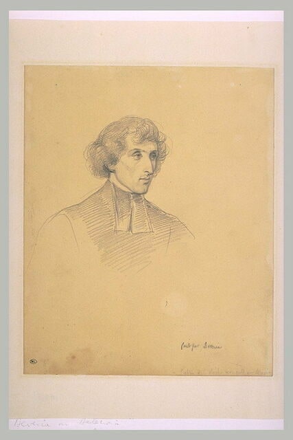 Portrait d'abbé en buste de trois quarts à droite