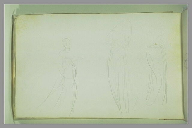 Trois croquis de figure debout