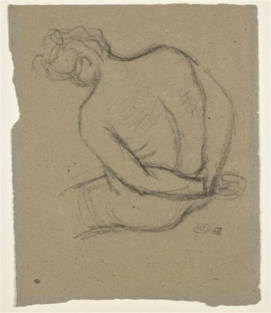 Femme de dos, mains liées. Etude pour 'l'action enchainée'