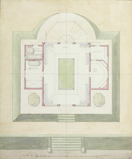 Plan de la salle de billard de Marolles