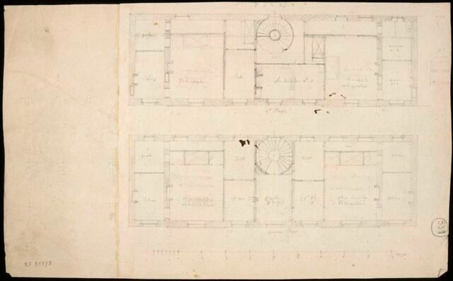 Plan du premier et deuxième étage d'une maison
