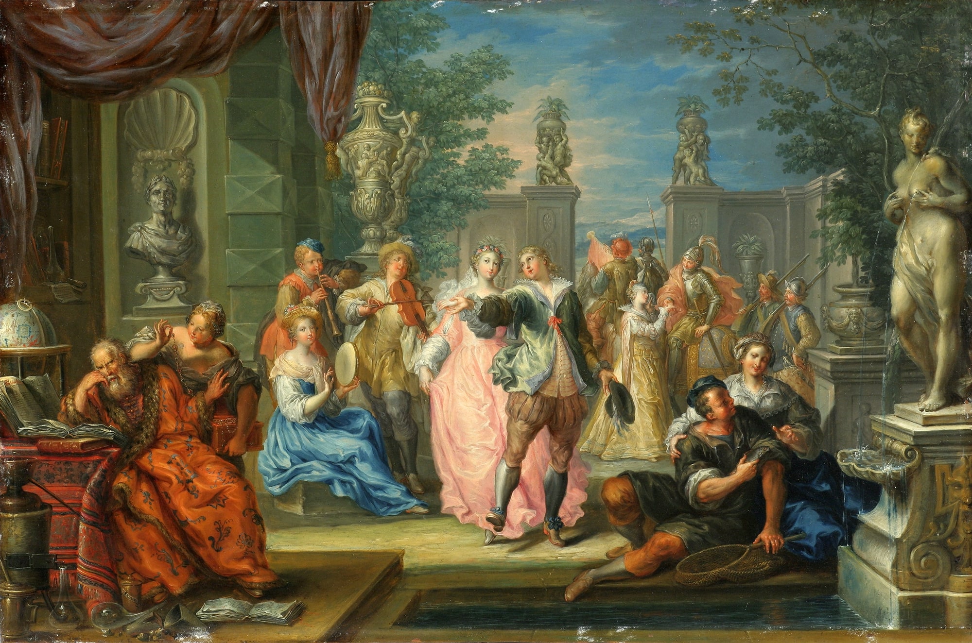 Allegory of music and the four temperaments