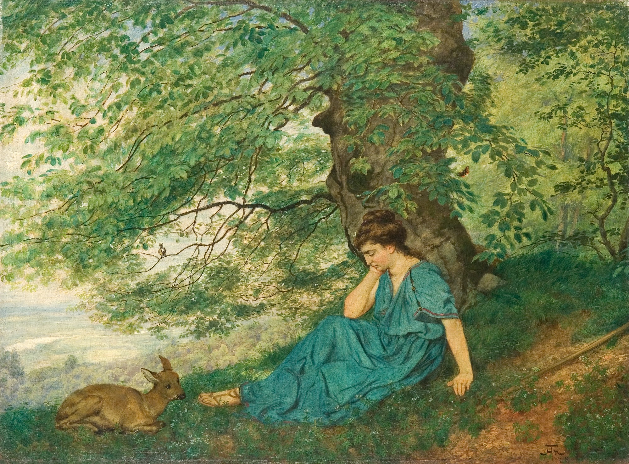Diana under a tree