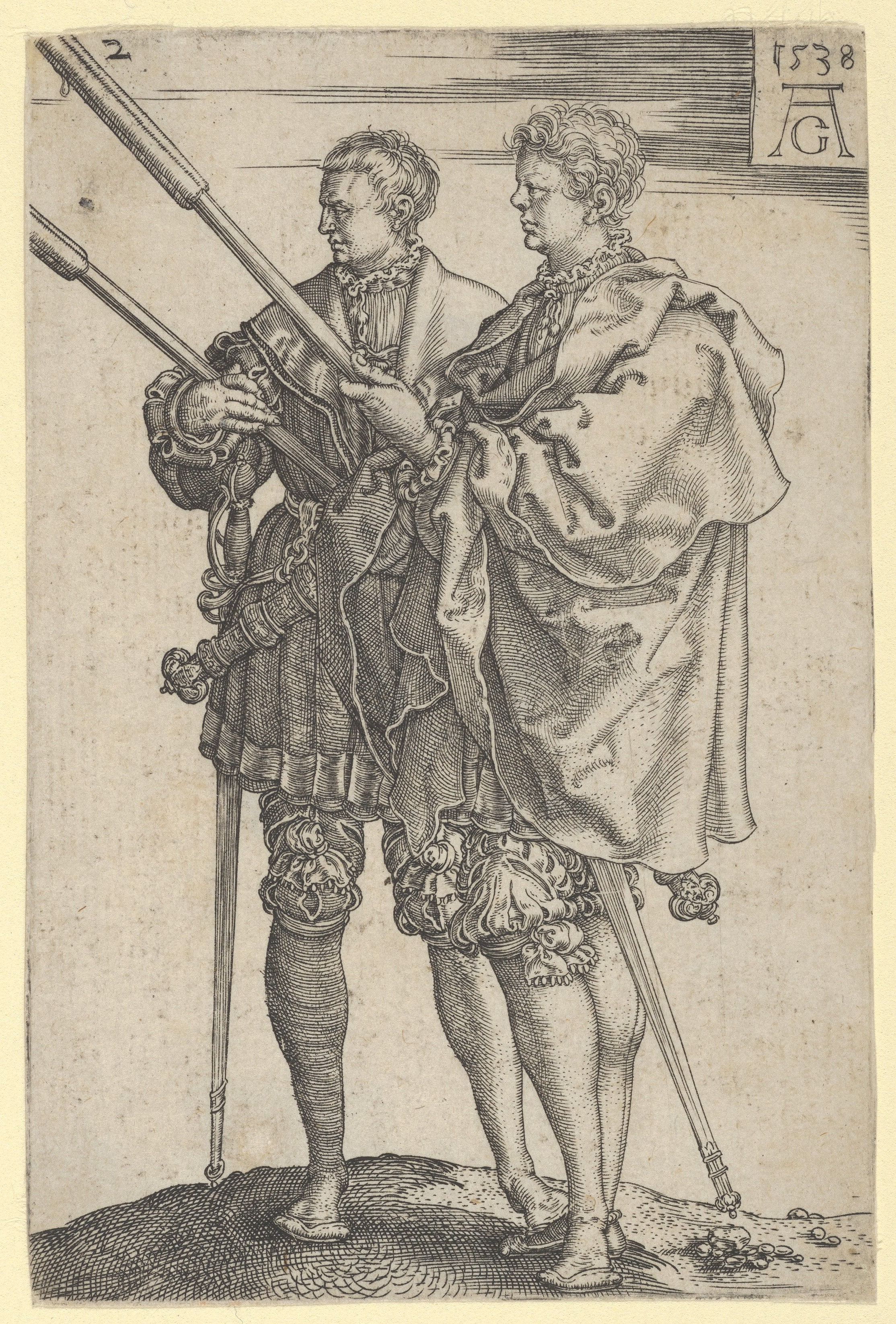 Two Torch-Bearers, from "The Large Wedding Dancers"