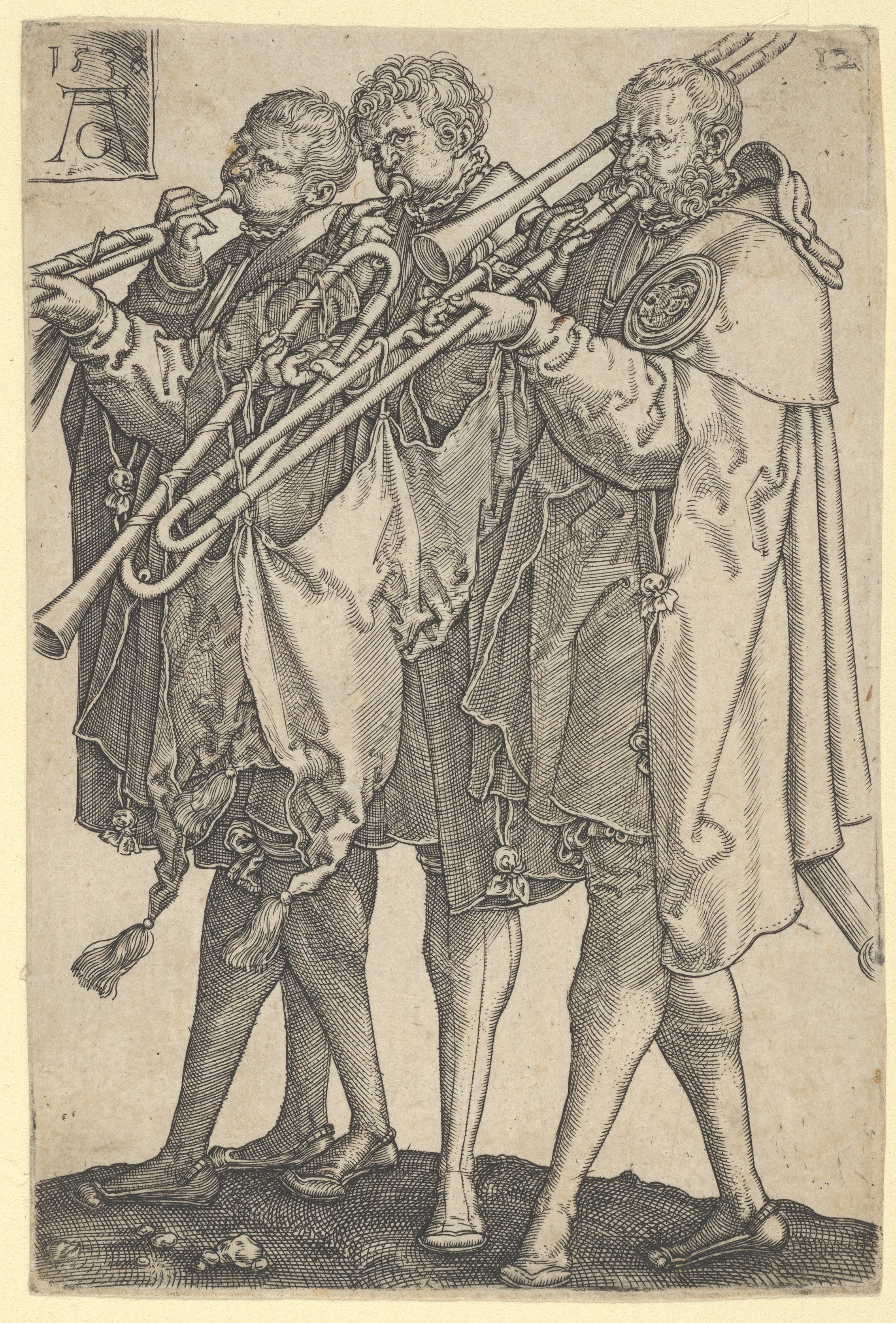 Three Trombonists, from "The Large Wedding Dancers"