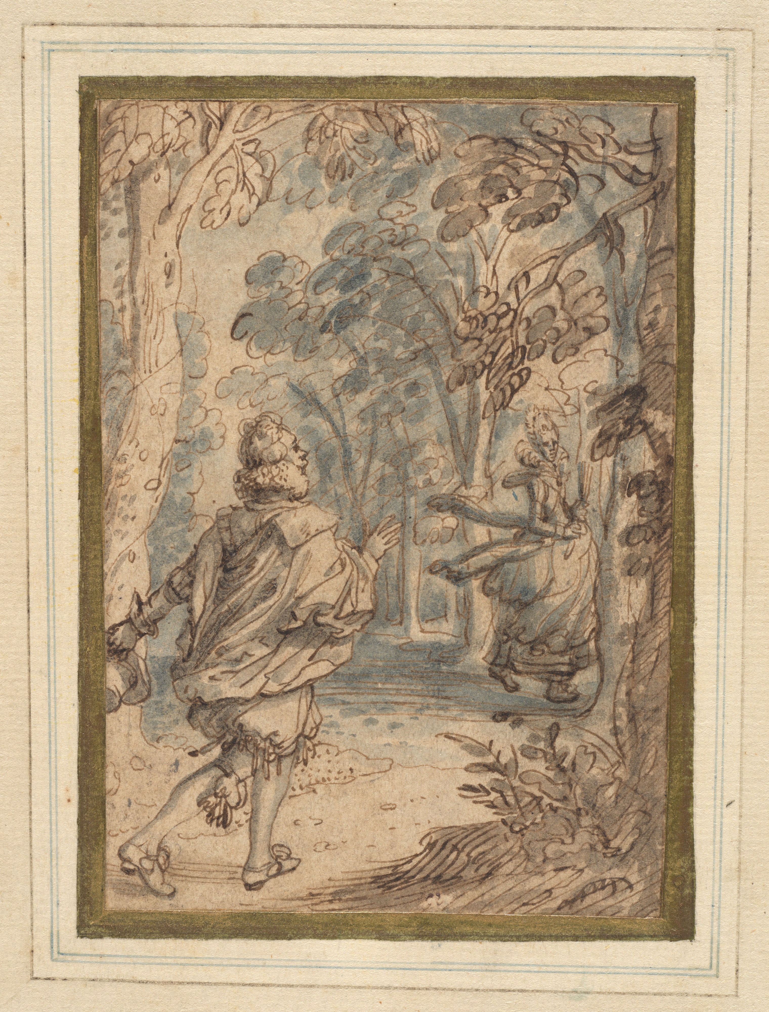 A Young Man Pursuing His Beloved into the Woods