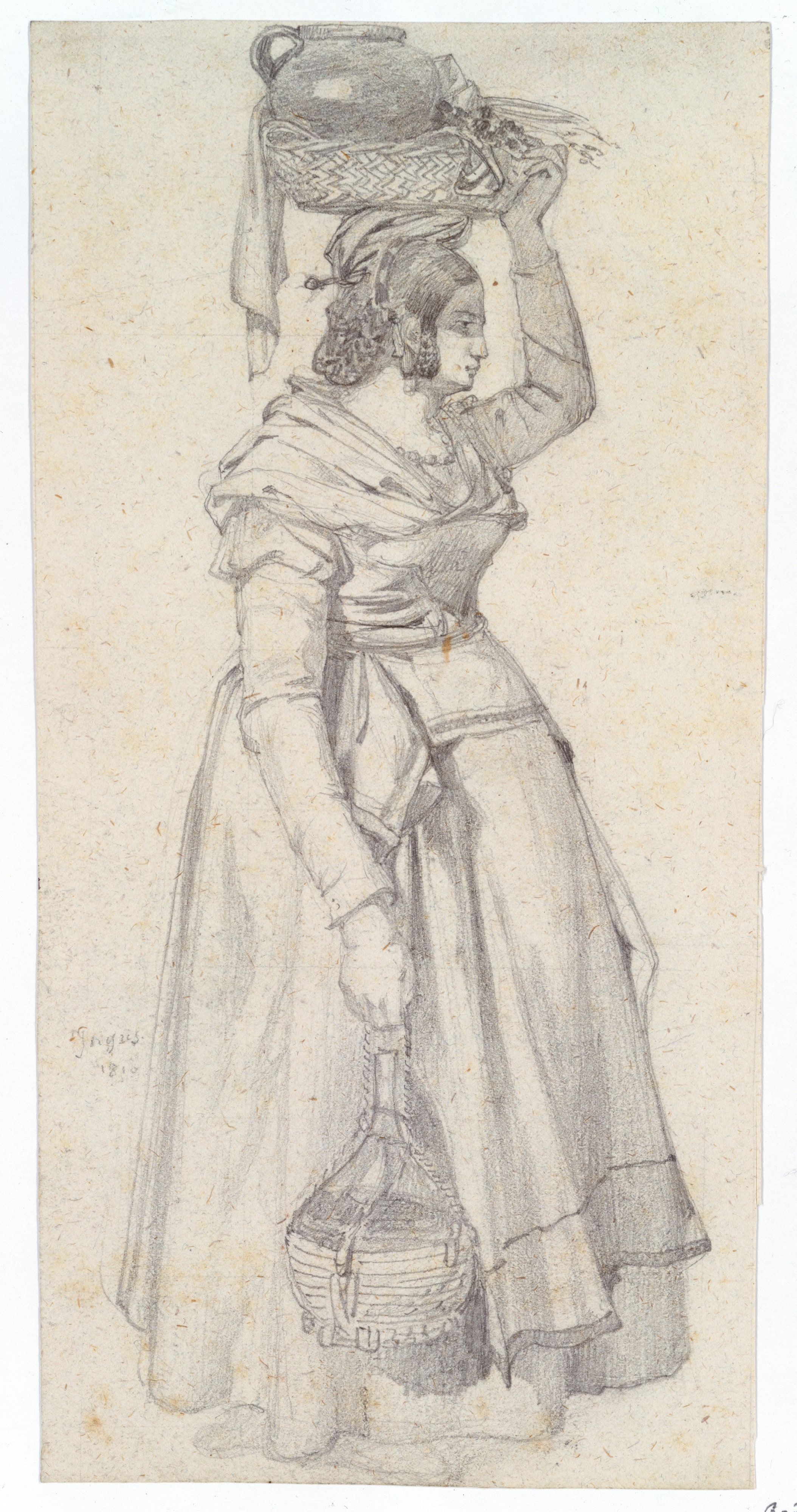 Italian Peasant Woman with Basket on her Head