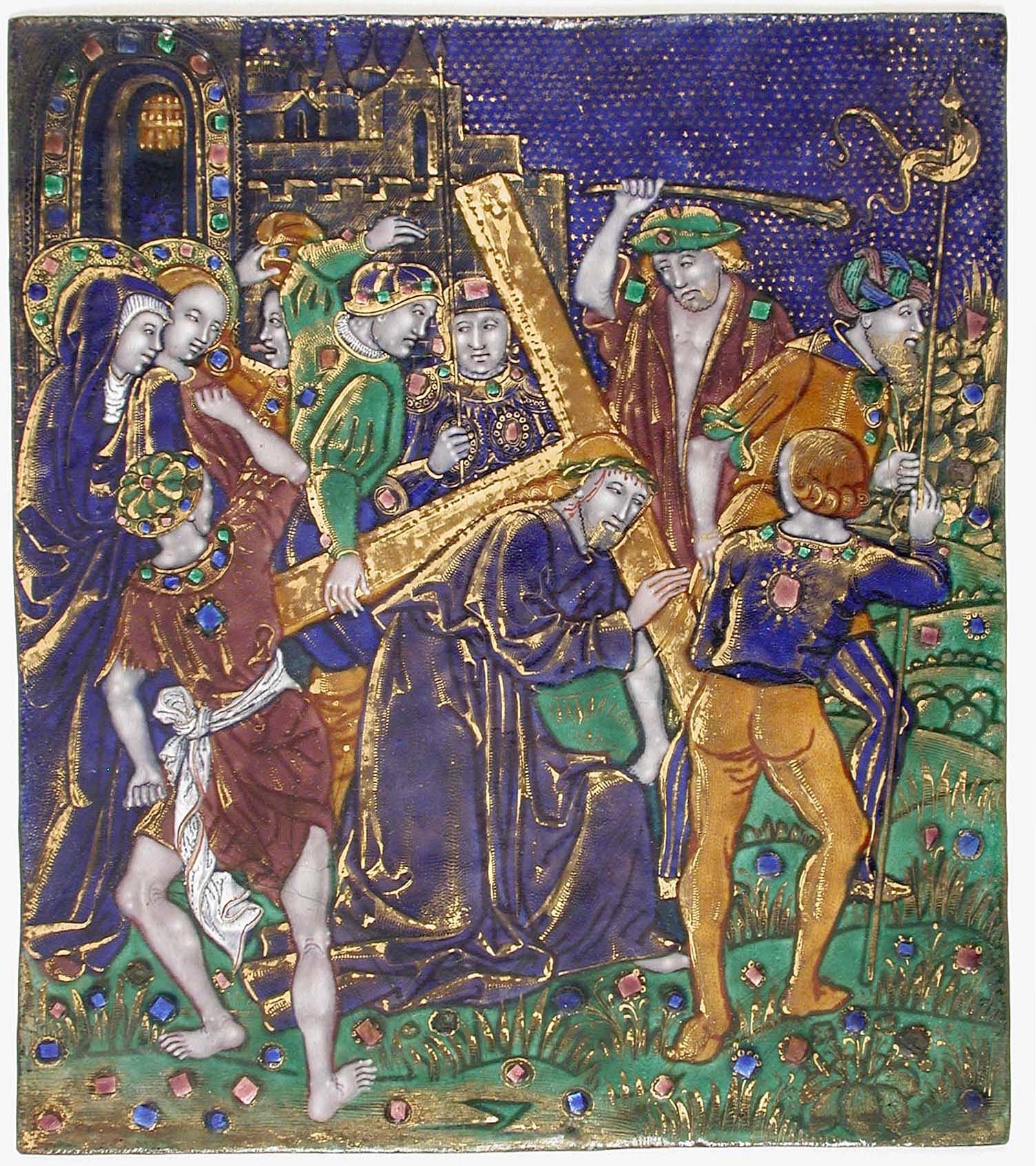 Plaque with Christ Carring Cross