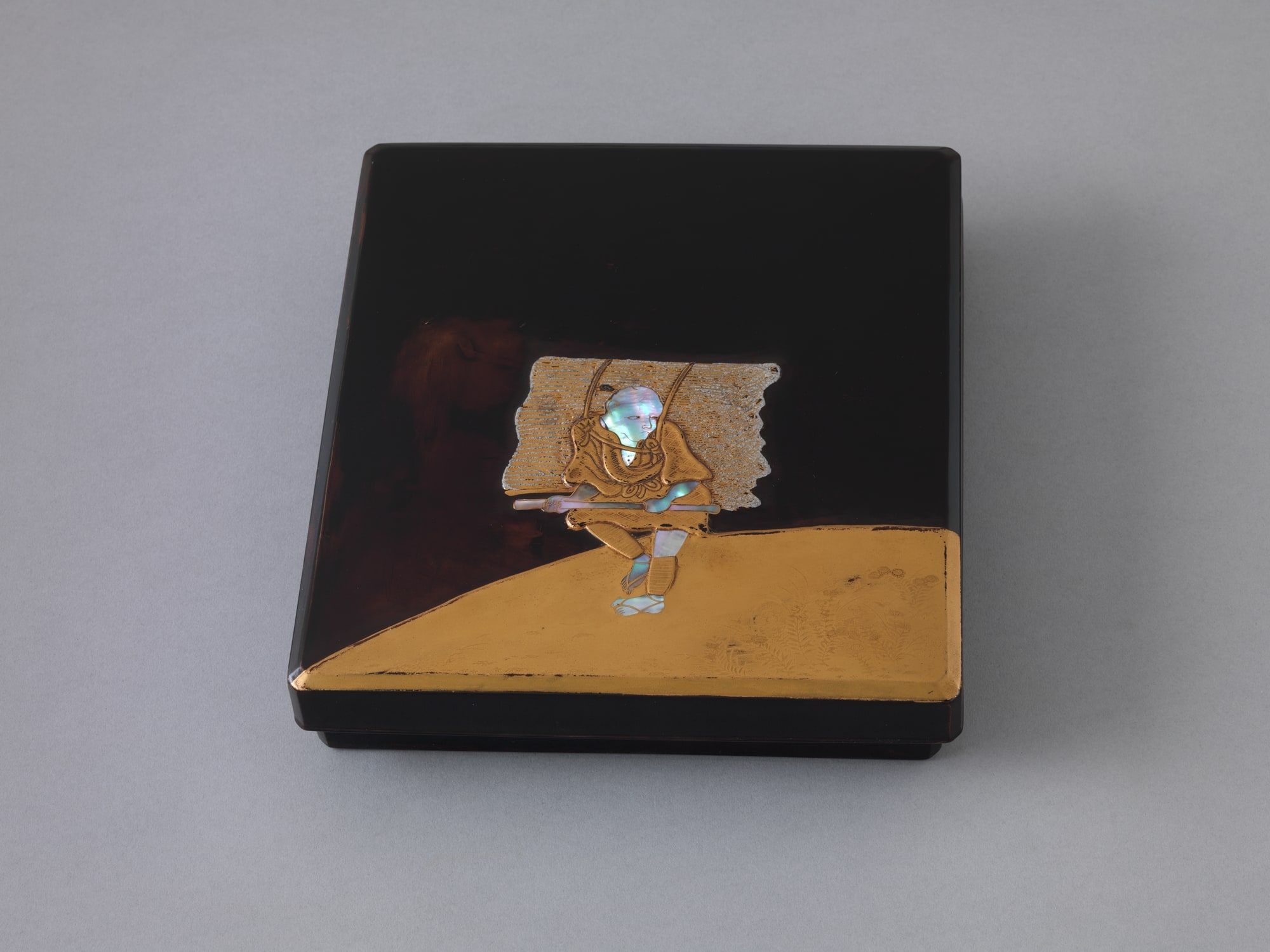 橅夫蒔絵硯箱|Writing Box (Suzuribako) with Woodcutter