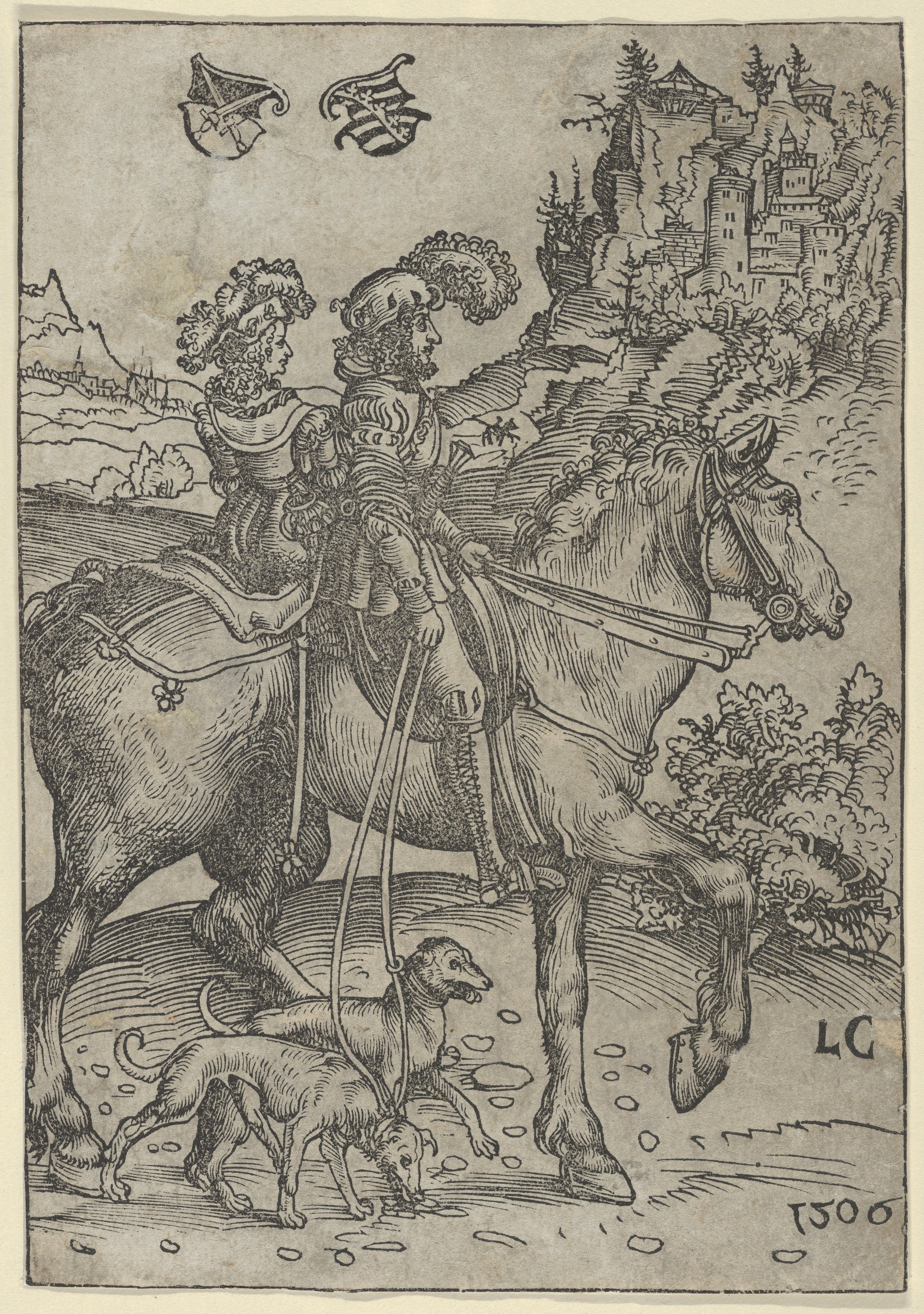 Gentleman and Lady Riding to the Hunt