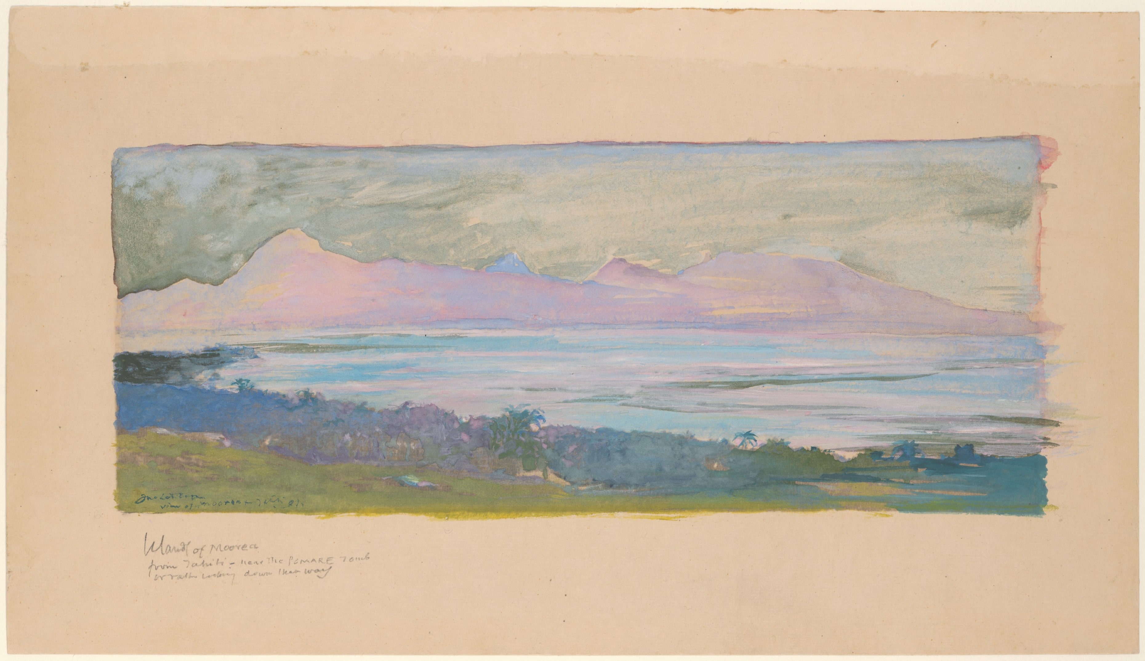 The Island of Moorea Looking across the Strait from Tahiti, January 1891