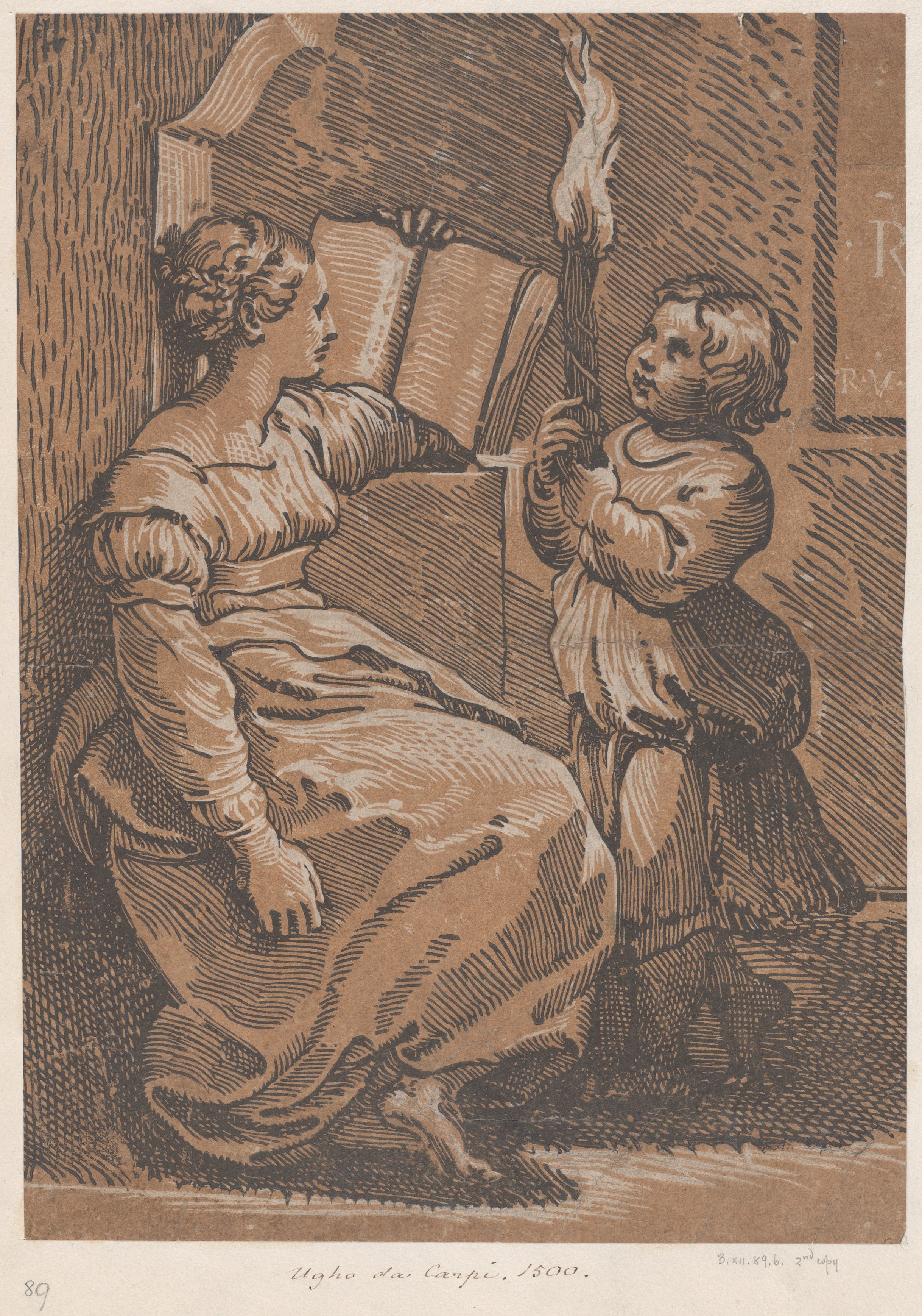 A Sibyl Reading a book facing right