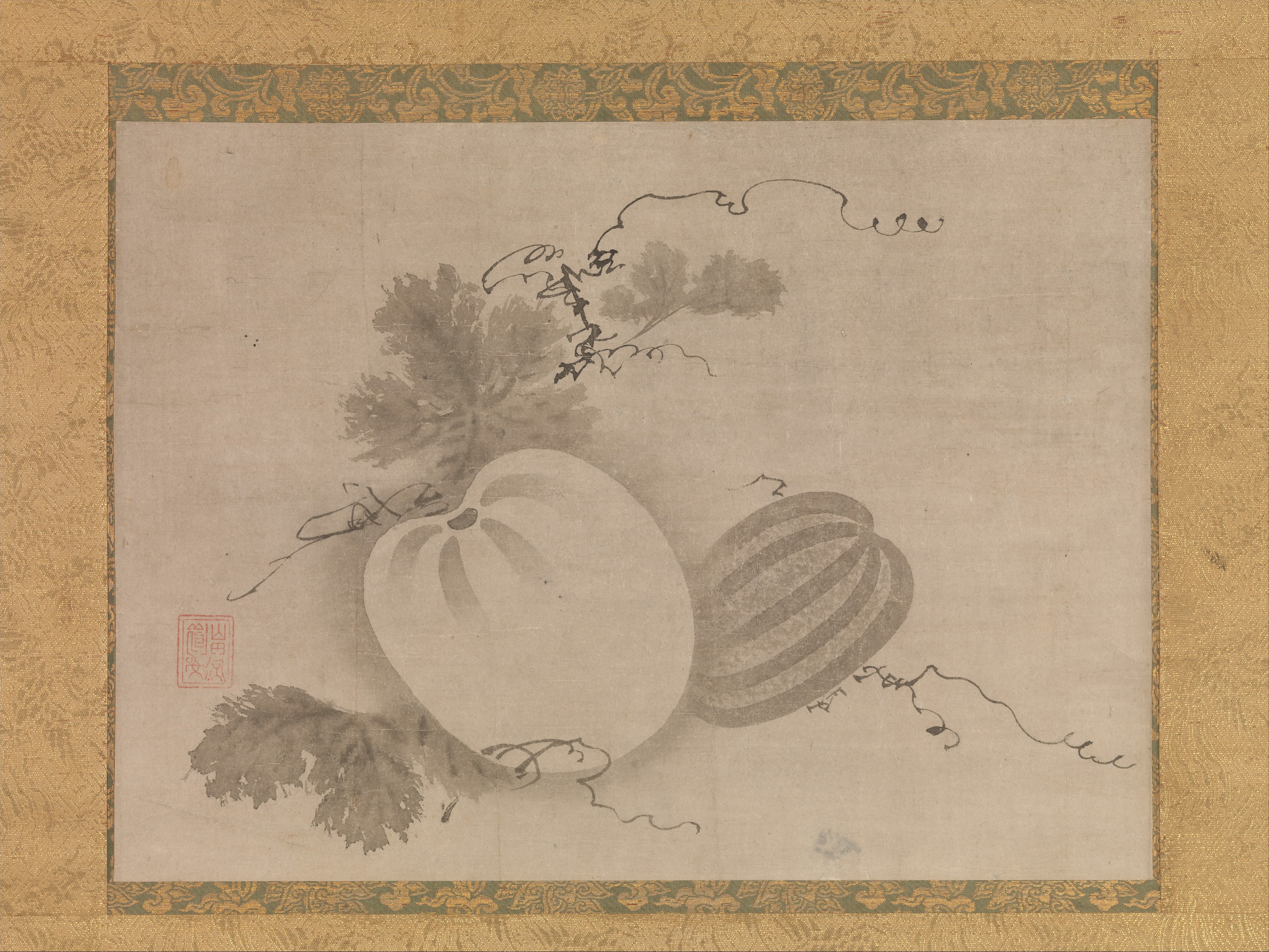 山田道安筆  瓜図|Melons