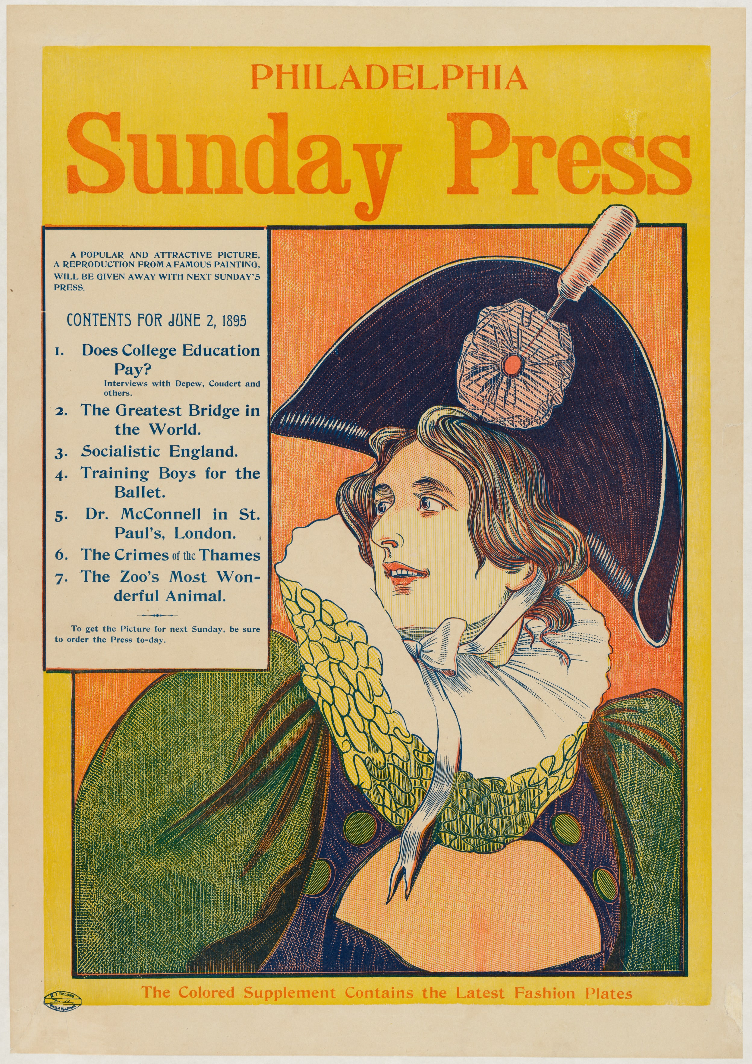 Advertisement for Philadelphia Sunday Press: June 2, 1895