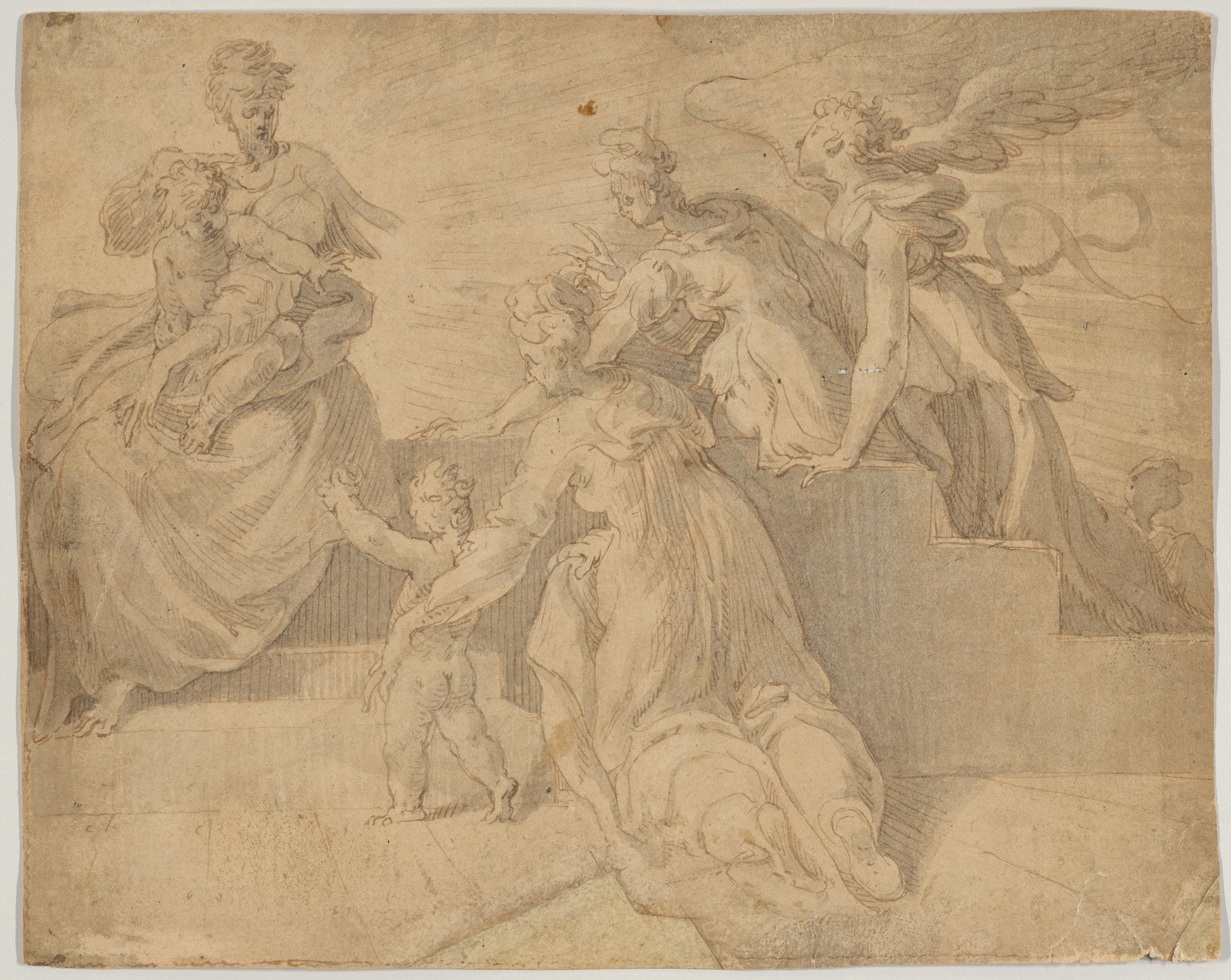 Madonna and Child with the Infant Saint John the Baptist, Three Women, and an Angel