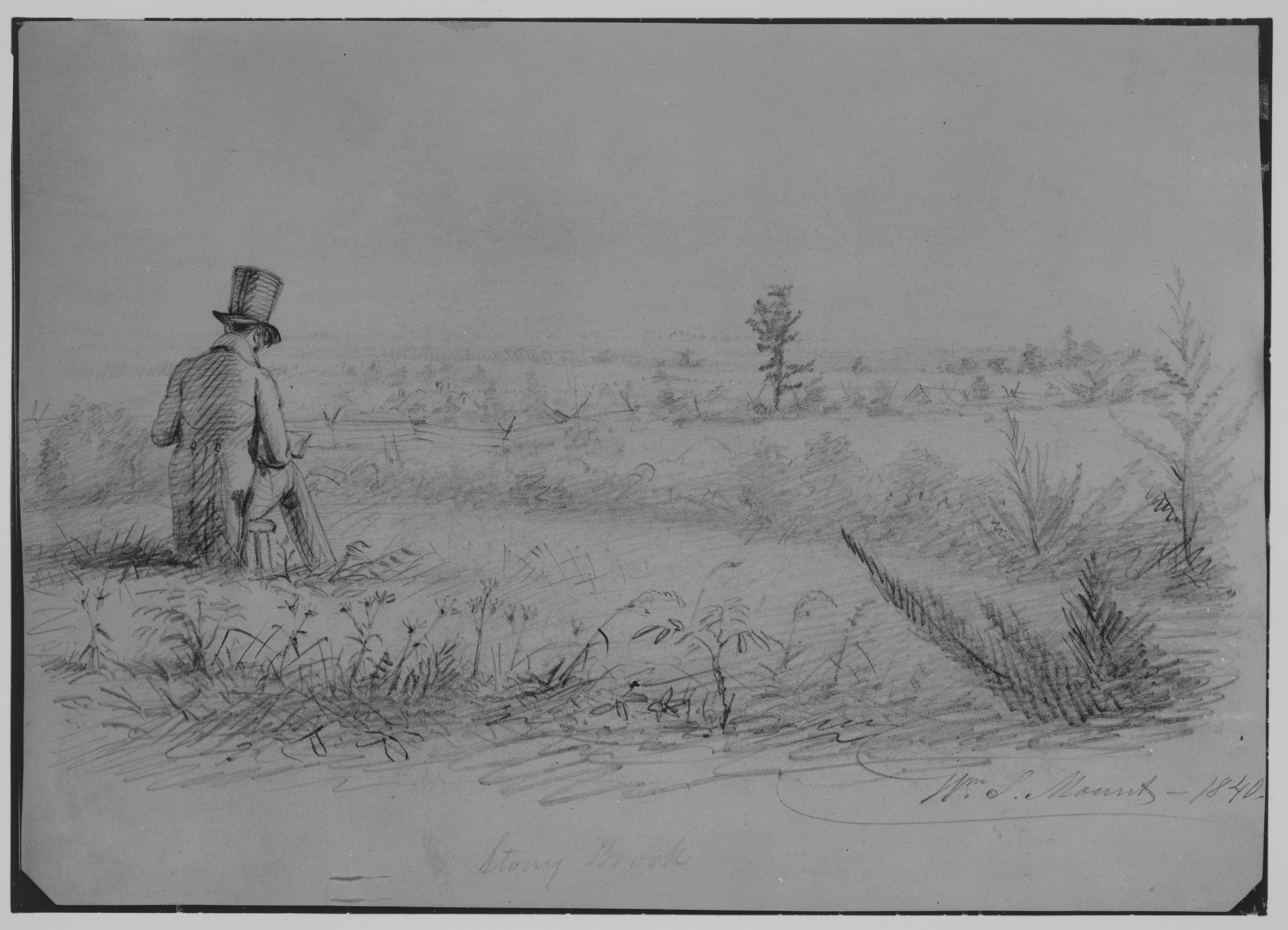 Artist Sketching at Stony Brook, New York (from McGuire Scrapbook)