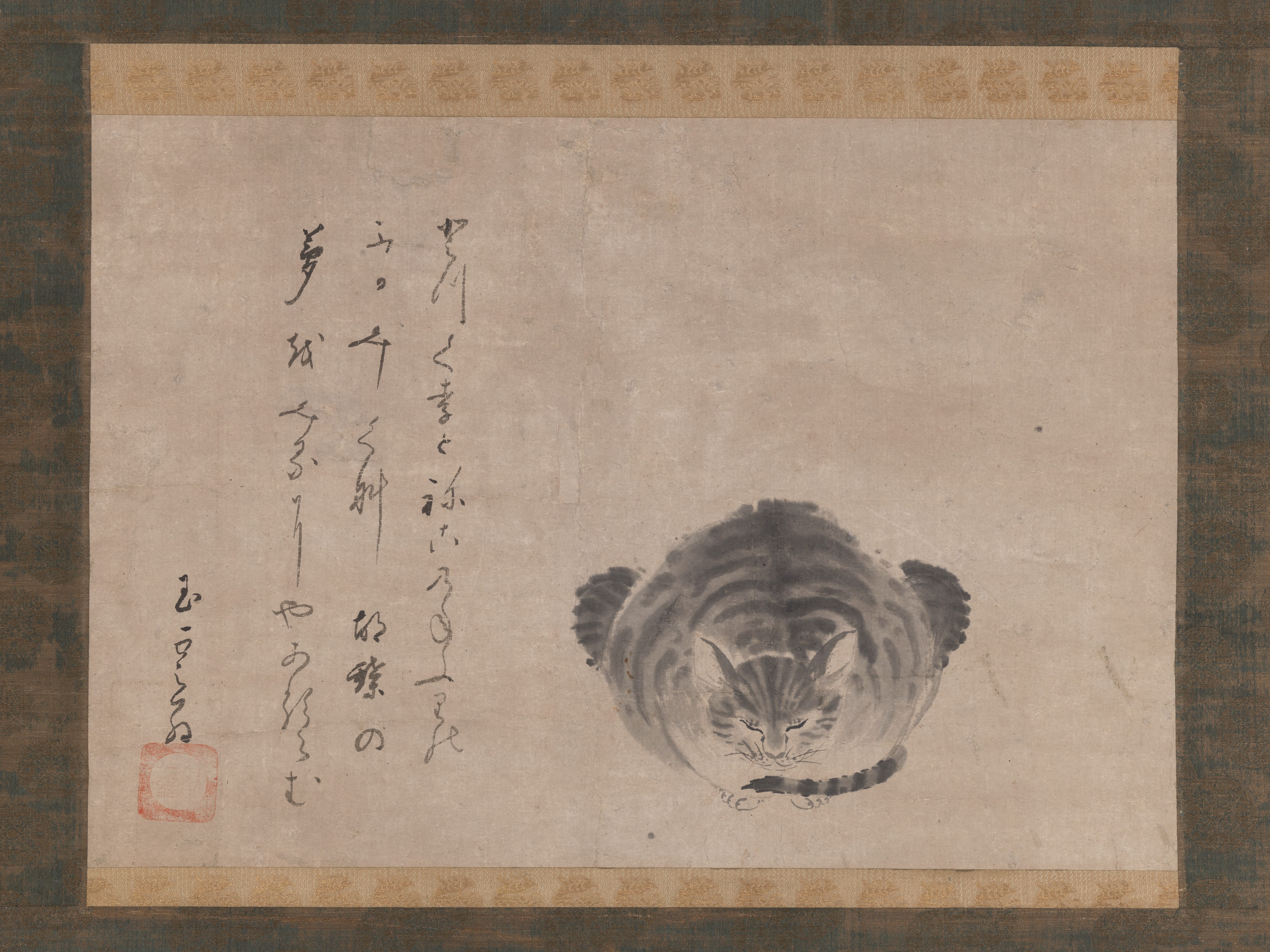 豊蔵坊信海筆　夢中の猫図|Dreaming Cat
