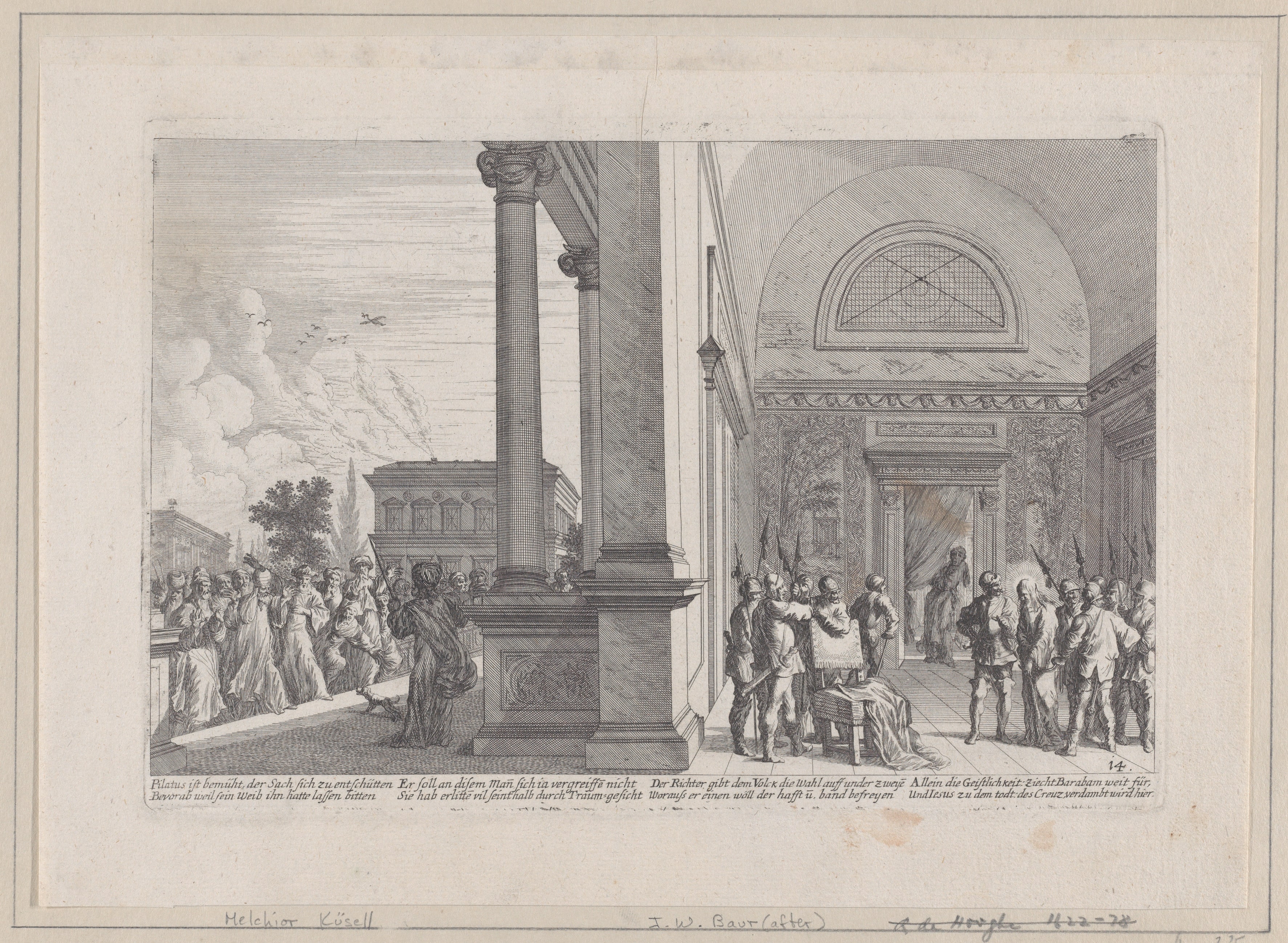 Pilate attempting to discharge Christ, from 'Iconographia'
