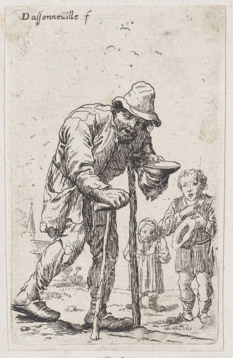 Beggars asking for alms