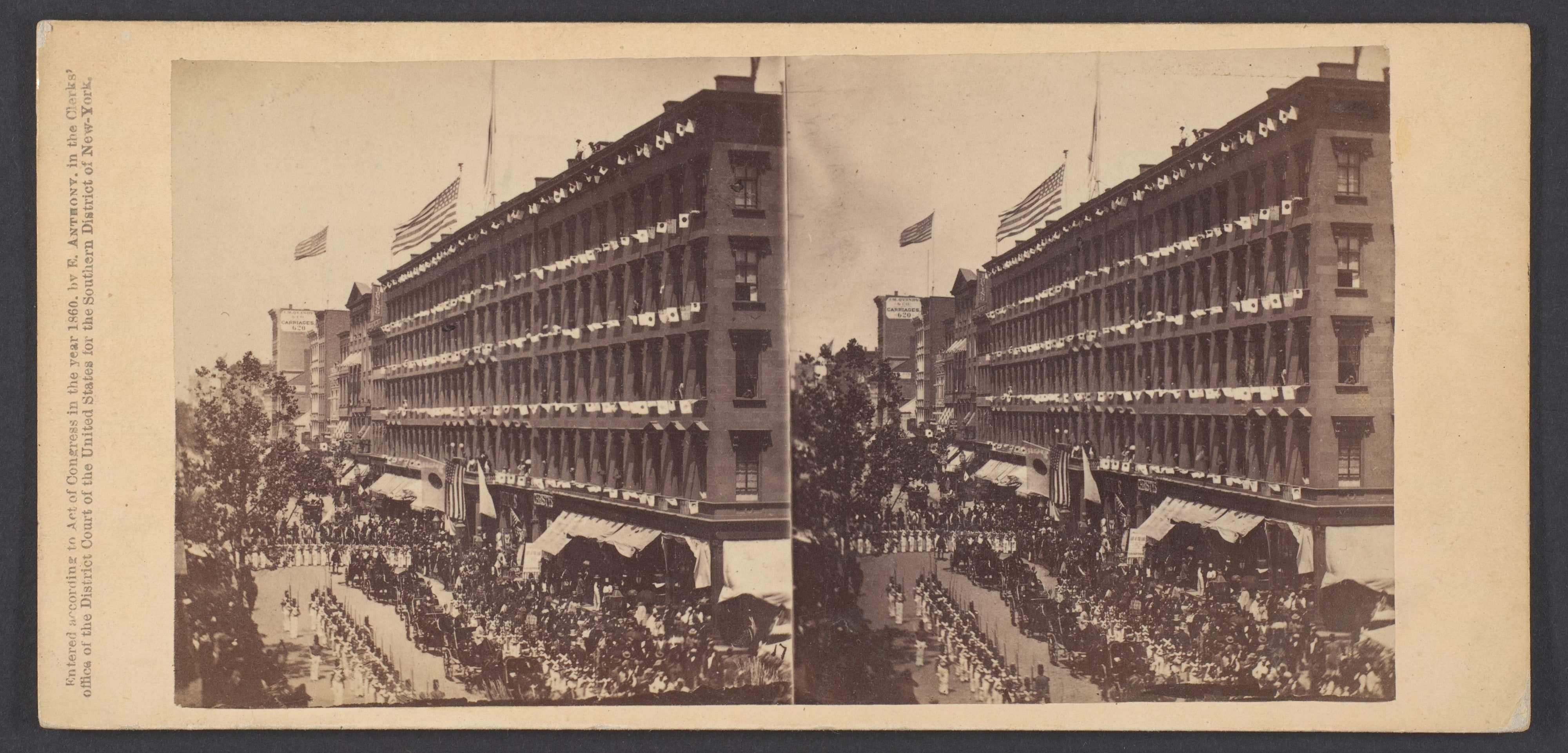 The Embassy Leave the Metropolitan for the City Hall, the Seventh Regiment Form a Hollow Square With the Carriages of the Embassy in the Middle