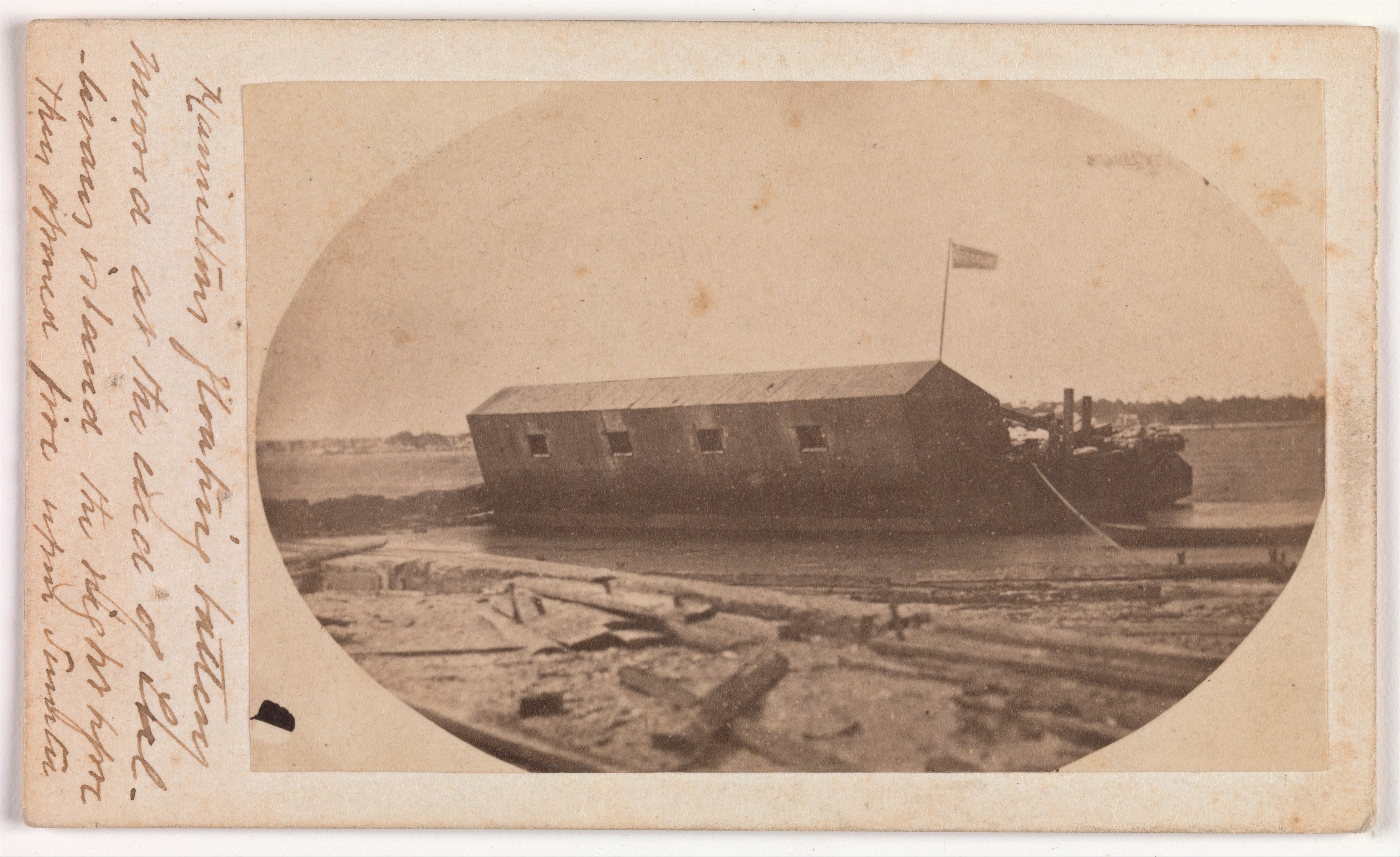Hamilton's Floating Battery Moored at the End of Sullivan's Island the Night Before They Opened Fire upon Fort Sumter