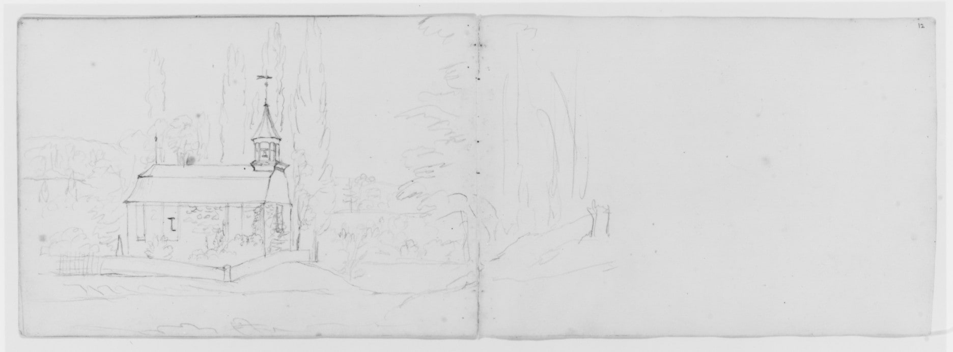 Landscape with Schoolhouse (from Sketchbook)