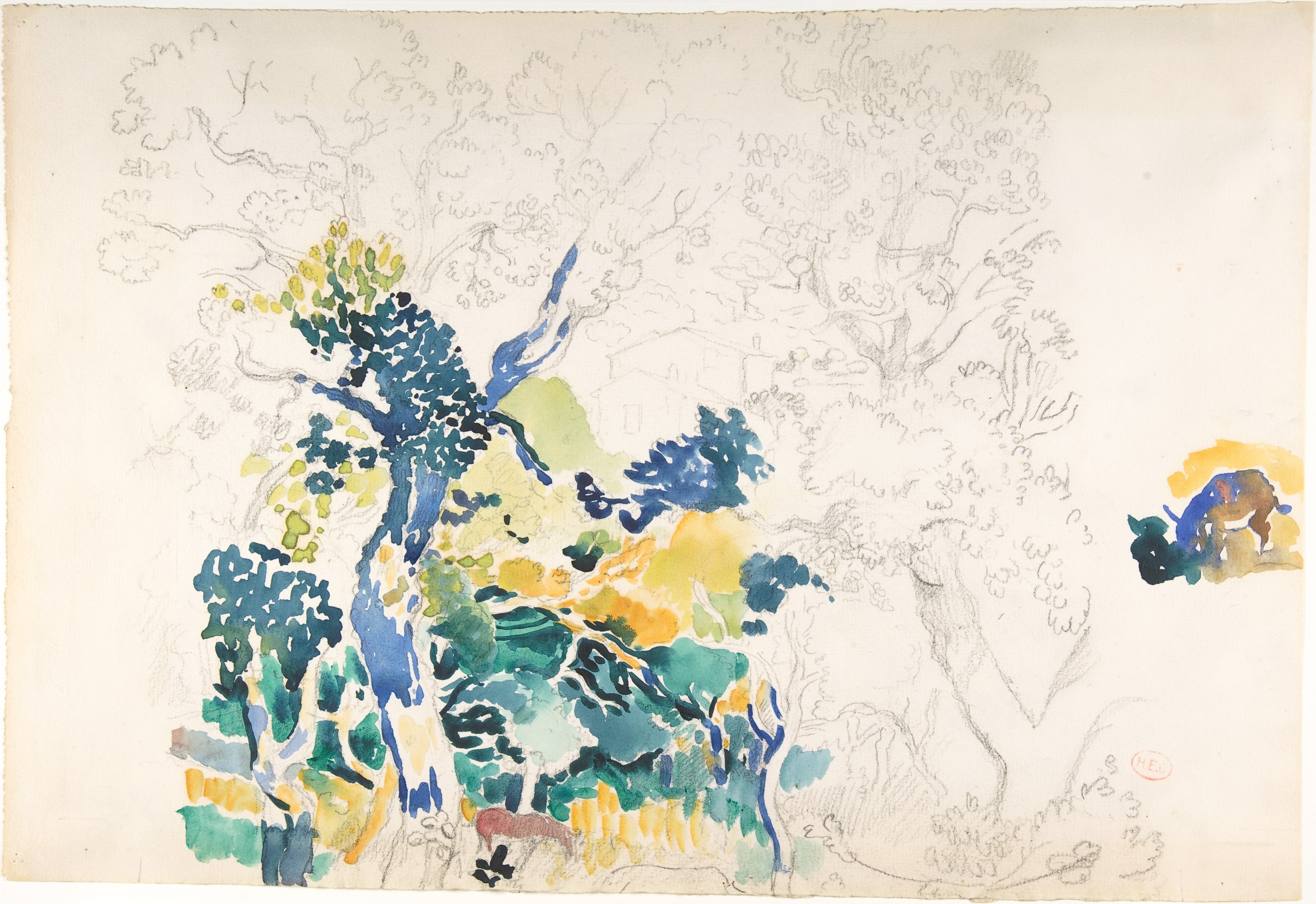 Study for "Underneath the Cork Oaks"