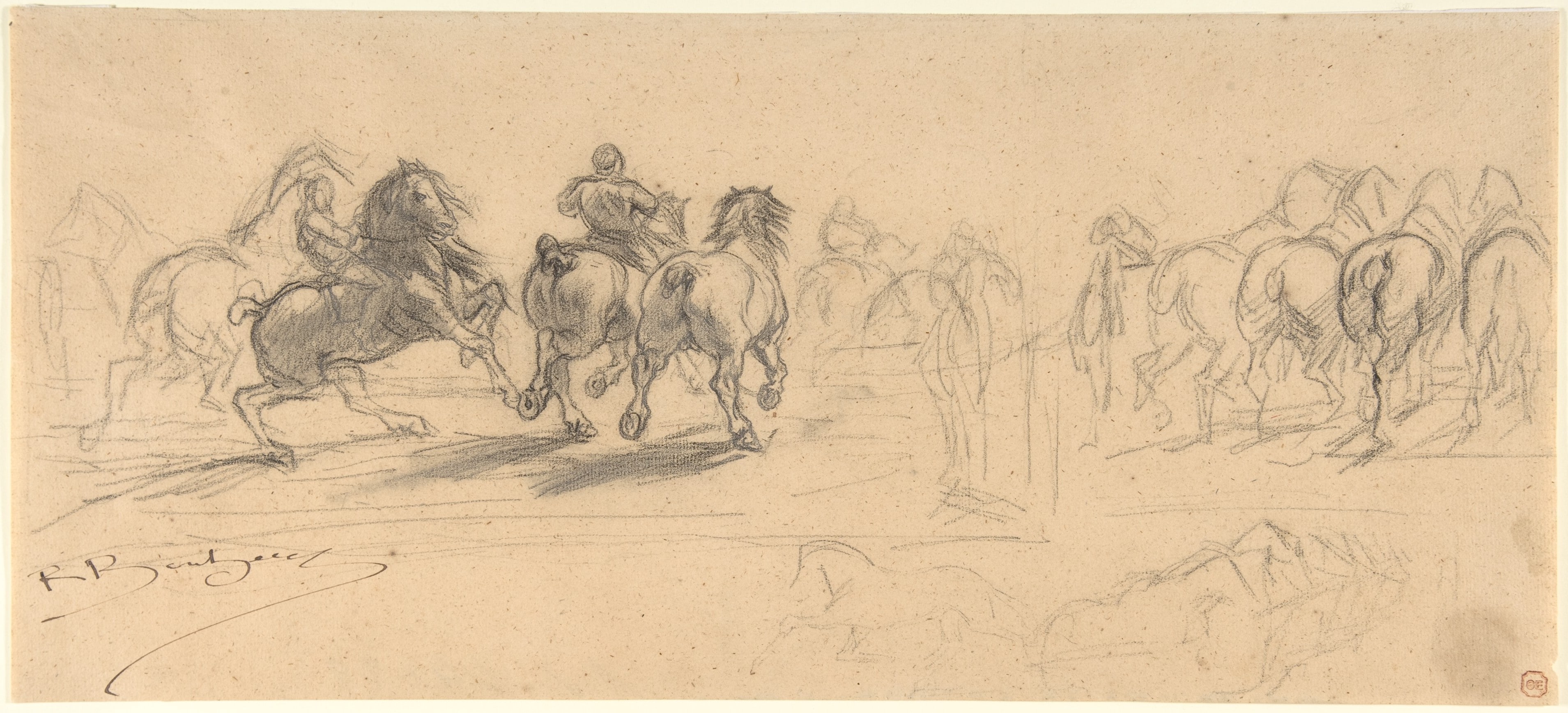 Sheet of Studies for "The Horse Fair"