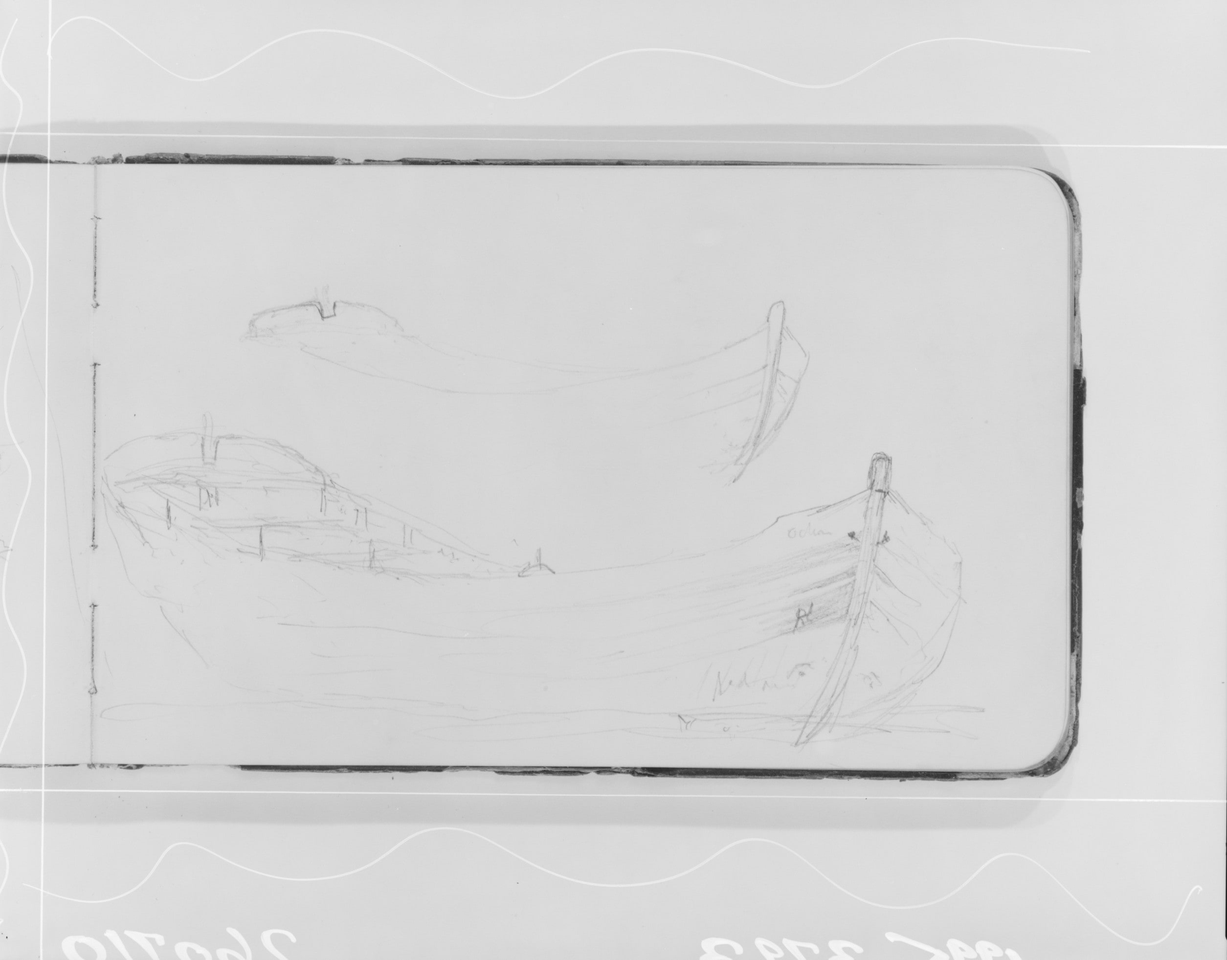 Outline Sketches of Two Rowboats (from Sketchbook)