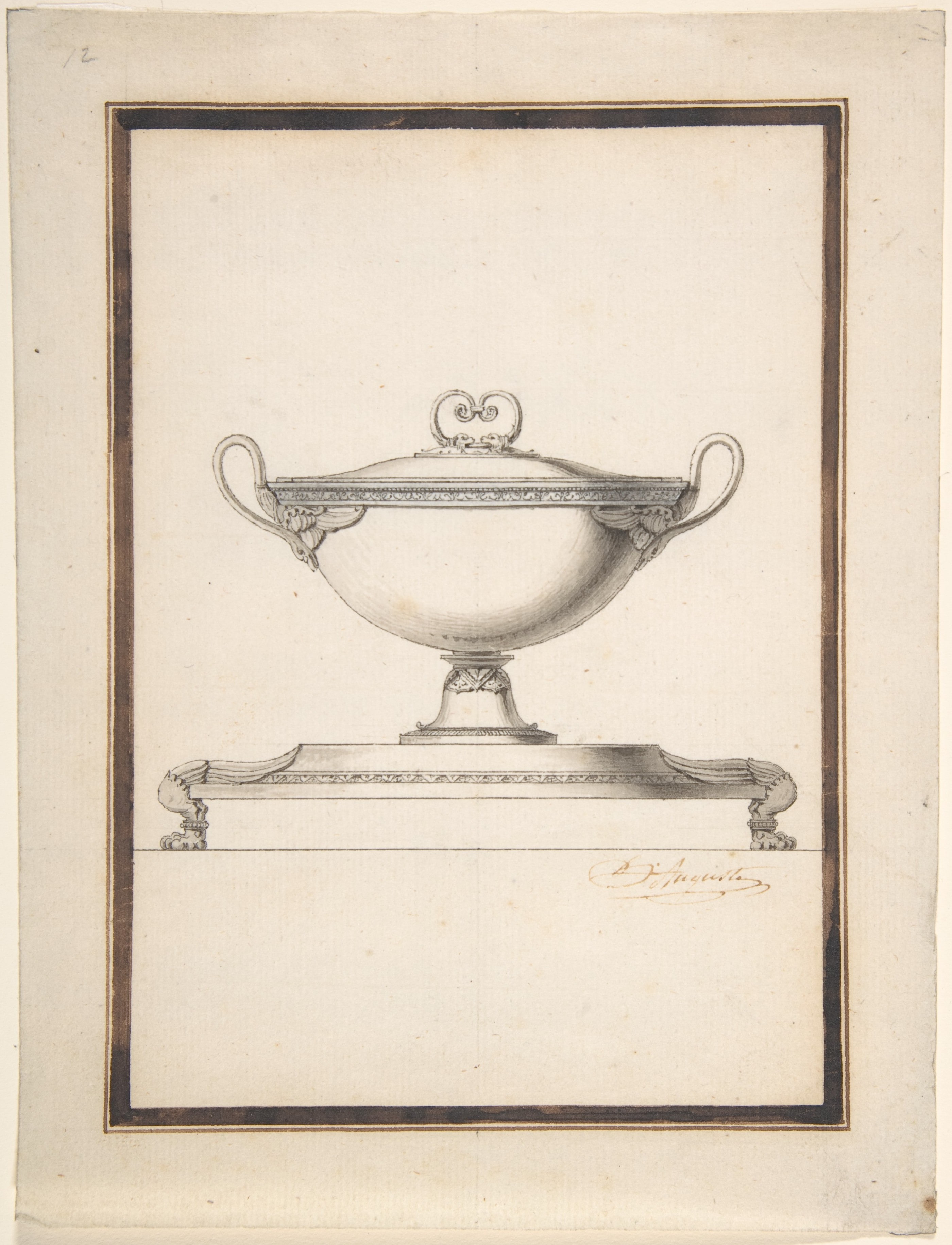 Design for a Covered Tureen on a Footed Stand