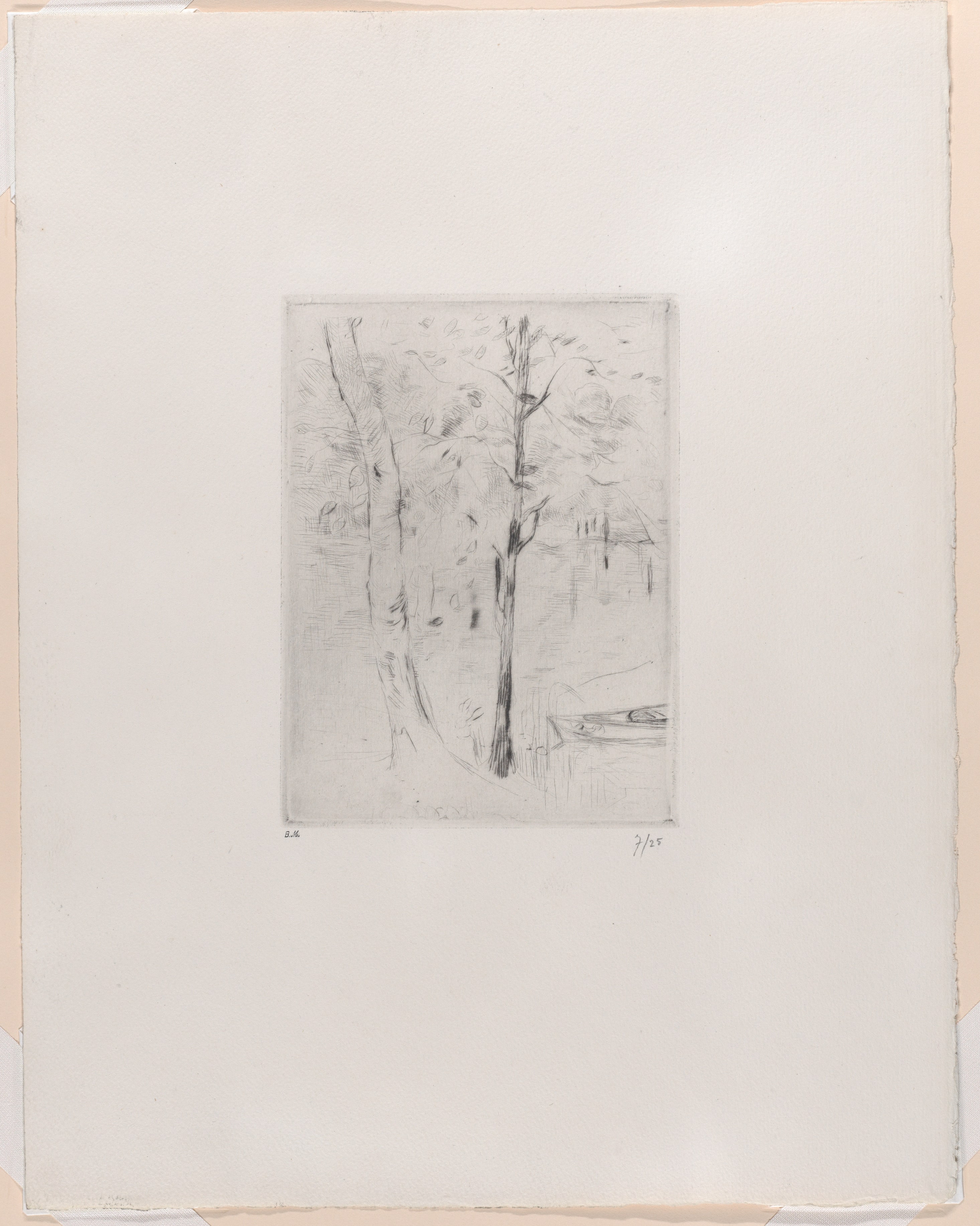 Landscape (Tree-trunks near a River)